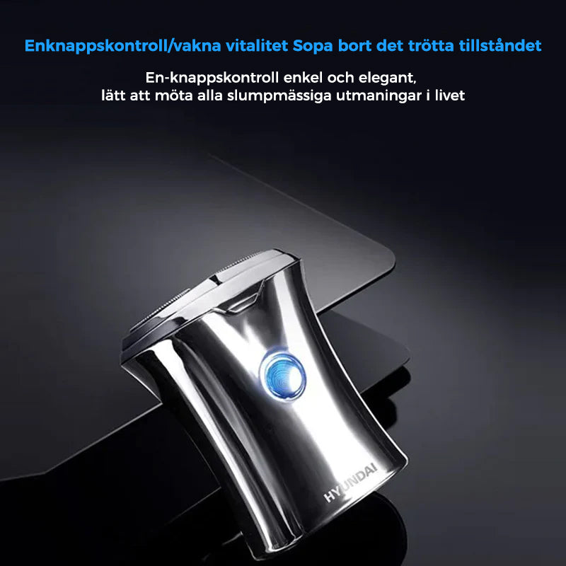 "Bärbar mini rakapparat för män, sladdlös och kompakt, elegant design, passar för både våt och torr rakning."