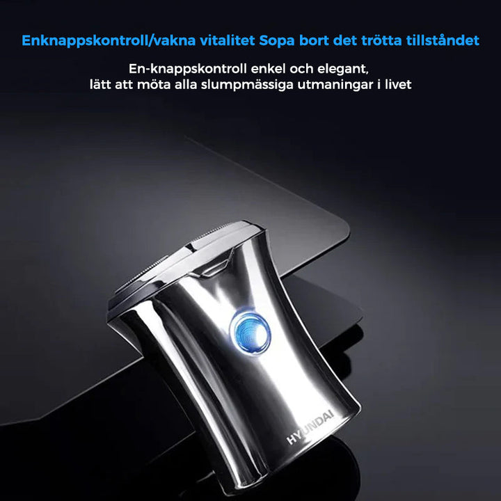 "Bärbar mini rakapparat för män, sladdlös och kompakt, elegant design, passar för både våt och torr rakning."