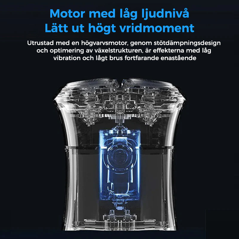 "Bärbar mini rakapparat för män, sladdlös och kompakt, elegant design, passar för både våt och torr rakning."
