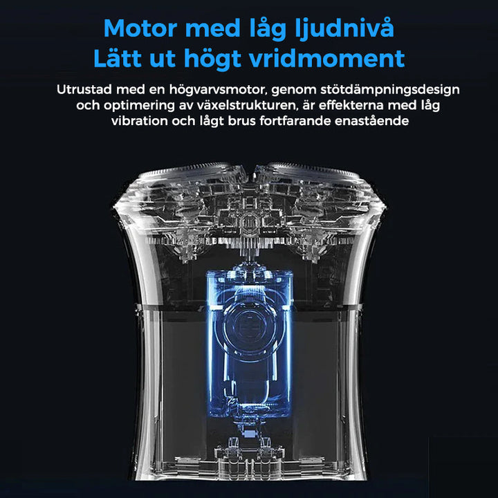 "Bärbar mini rakapparat för män, sladdlös och kompakt, elegant design, passar för både våt och torr rakning."