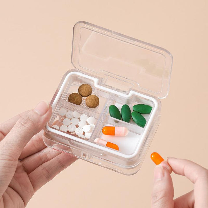 "Bärbar multifunktionell plastmedicinlåda i flera färger med skarpt blad och fuktsäker silikonring."