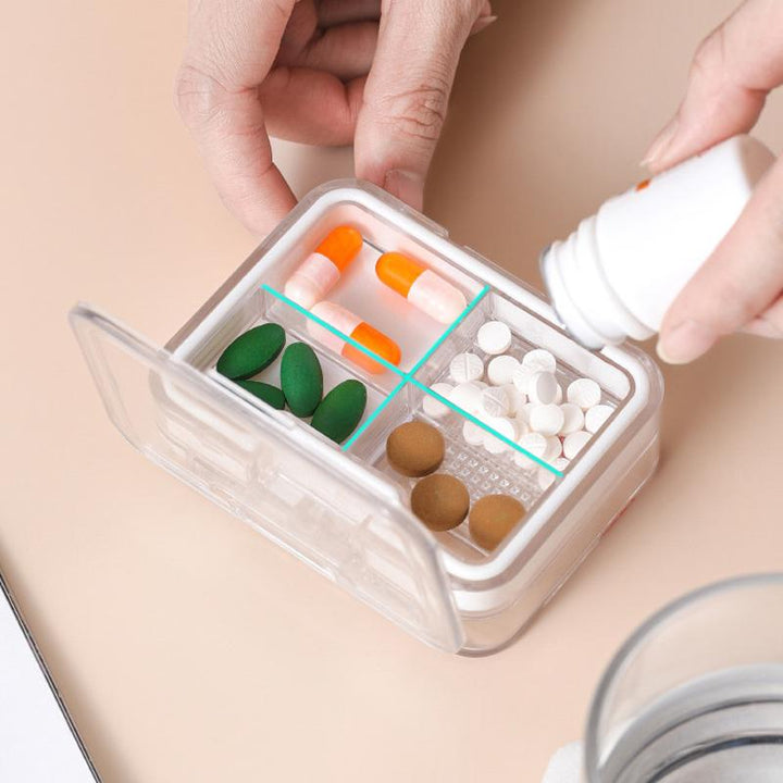 "Bärbar multifunktionell plastmedicinlåda i flera färger med skarpt blad och fuktsäker silikonring."