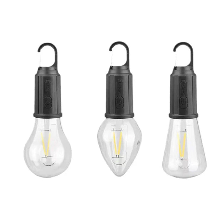"Bärbar retro hängande lampa med vintage design och Type-C laddning, perfekt för utomhusbruk som camping och trädgård."