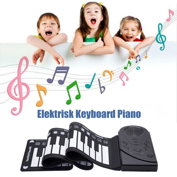 "Bärbart roll-up digitalpiano med 49 tangenter, kompakt design, högkvalitativt silikonmaterial, perfekt för musikälskare."