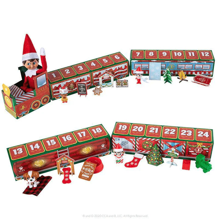 "Barn adventskalender med krubba, 24 överraskningar, figurer, djur och juldekorationer i färgglada plastmaterial."