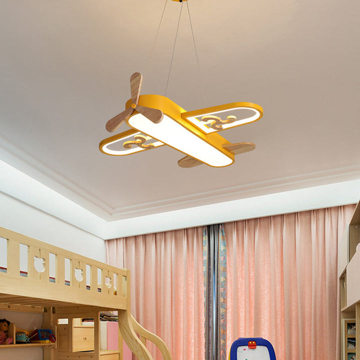 Barnlampa flygplan, 54cm LED taklampa.  Akryl, modern design.