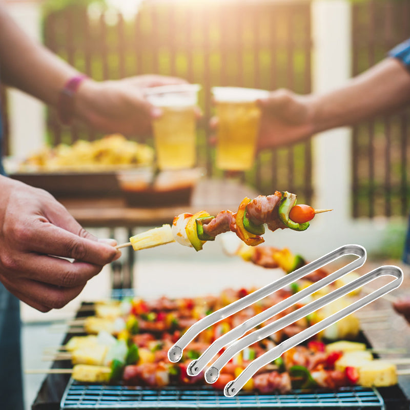 "BBQ-tänger i rostfritt stål med ergonomisk design och justerbar rörelse, perfekta för säker och effektiv grillning."