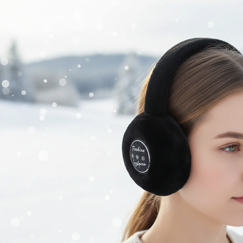 Bekväma Bluetooth-hörselkåpor för vuxna. Trådlösa hörlurar med ljudisolering, perfekta för musik i kylan.