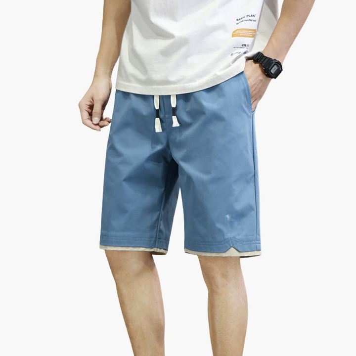 Mjuka vardagsshorts för män med bekväm resårmidja och dragsko. Idealiska fritidsshorts för varma dagar.