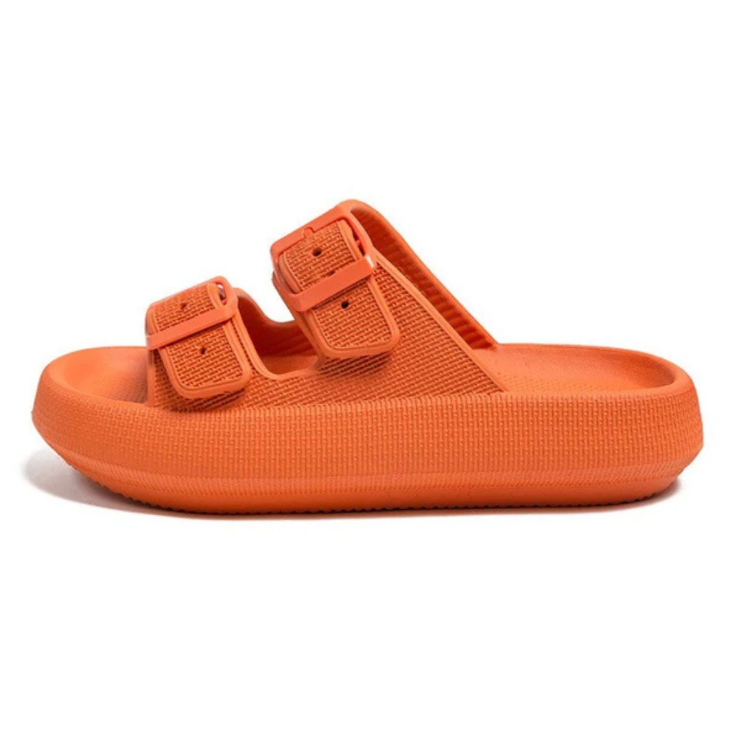 Svarta justerbara unisex sandaler med remmar för perfekt passform. Erbjuder avlastning och komfort under sommar.