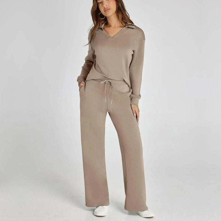 Mjukt och elegant dam loungewear-set Gabriella med vida ben, för maximal komfort.