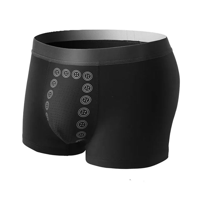 Bekväma antibakteriella boxershorts för män, grafeninfunderad bomull, svart färg, stilfull och funktionell design.