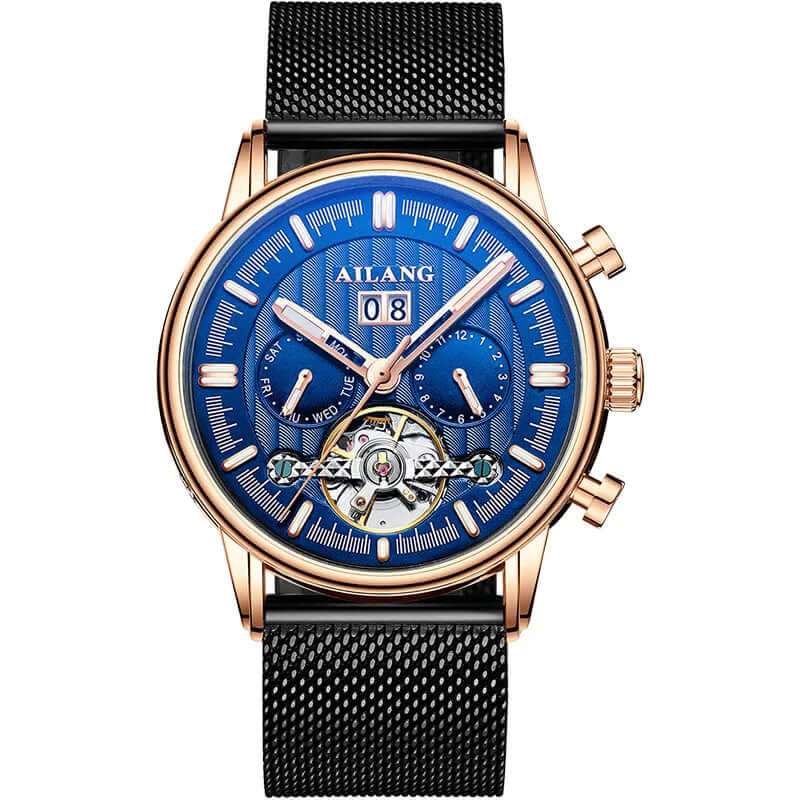 Elegant Tourbillon-klocka med läderrem