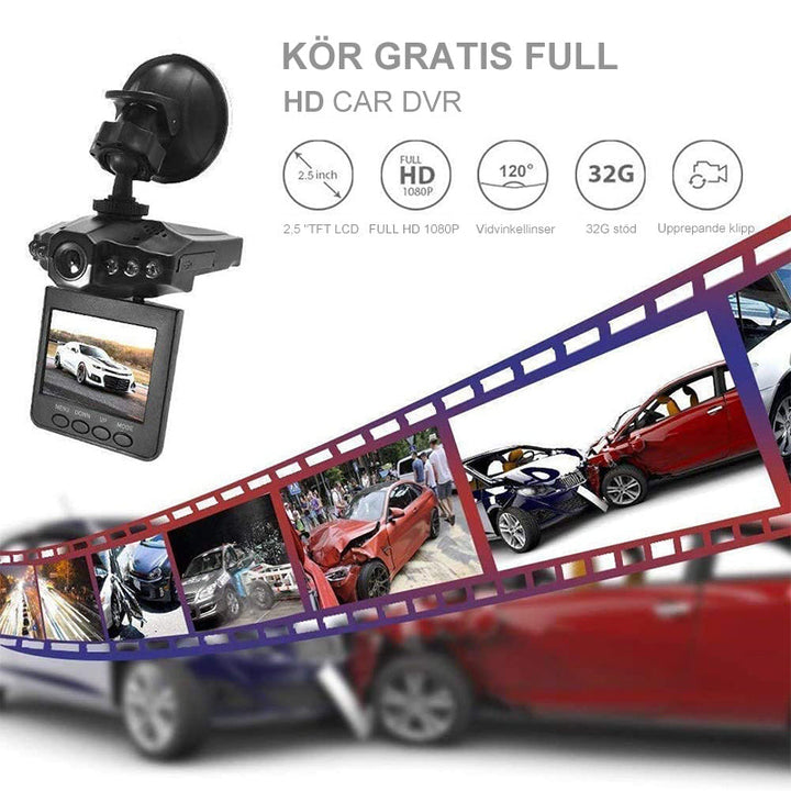 "Bil körinspelare med 270° vidvinkel, HD-kvalitet, svart färg, perfekt för säker körning och övervakning dag som natt."