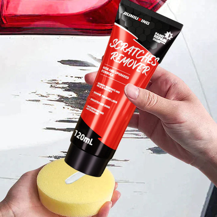"Bilreparationsvax som återställer glans och tar bort repor med enkel applicering och reflekterande finish, 120 ml."