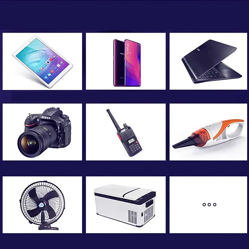 "Bilströmväxlare 200W med metallhölje och fyrkantig design, utrustad med fyra USB-portar för mobil laddning."