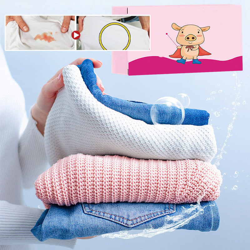 "Bioenzymrengöringstablett, rund form, vit färg, effektiv mot fläckar och bakterier, ger snabb och kraftfull rengöring."