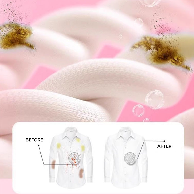 "Bioenzymrengöringstablett, rund form, vit färg, effektiv mot fläckar och bakterier, ger snabb och kraftfull rengöring."