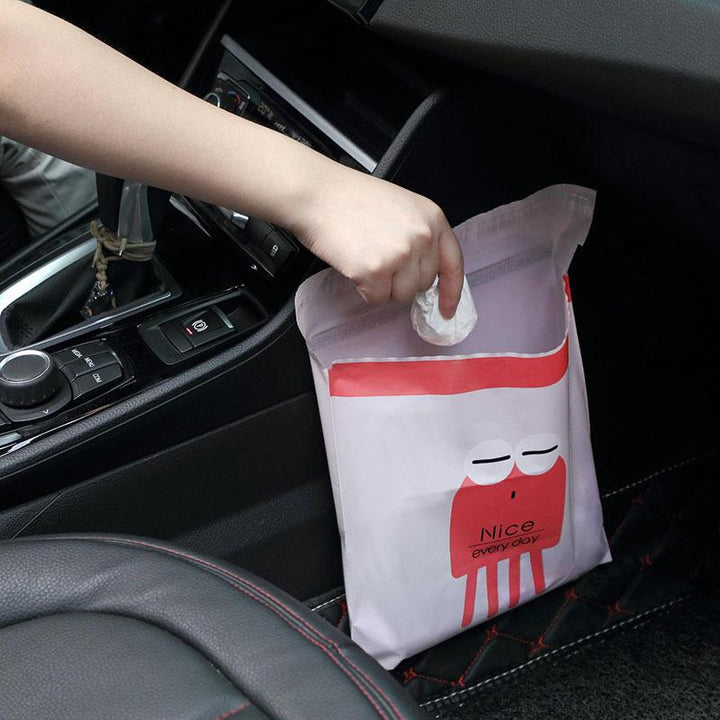 "Biologiskt nedbrytbara självhäftande rengöringspåsar i olika färger, 31,5x24,5 cm, miljövänliga och mångsidiga."