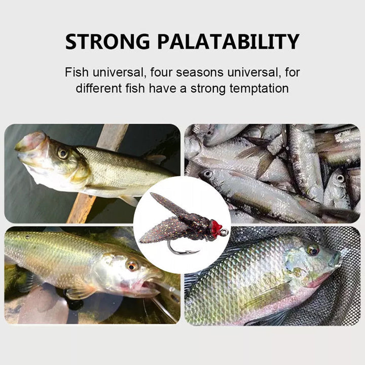 "Bioniskt bete för flugfiske, realistisk insektdesign med levande detaljer, perfekt för fiskeäventyr, 15 mm storlek"