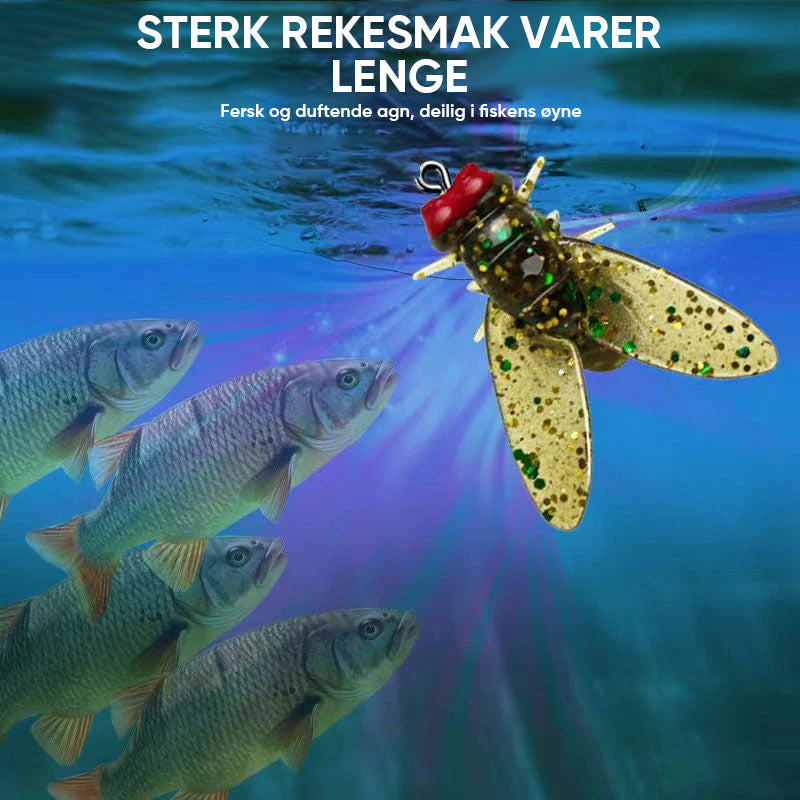 "Bioniskt bete för flugfiske, realistisk insektdesign med levande detaljer, perfekt för fiskeäventyr, 15 mm storlek"