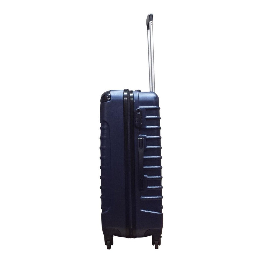 Rullande blått 2-delat resväska set med 4 hjul och hårdskal. Enkelt att navigera med detta unisex bagage.