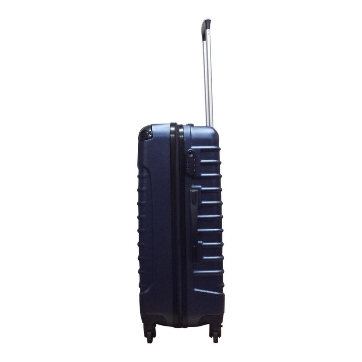 Rullande blått 2-delat resväska set med 4 hjul och hårdskal. Enkelt att navigera med detta unisex bagage.