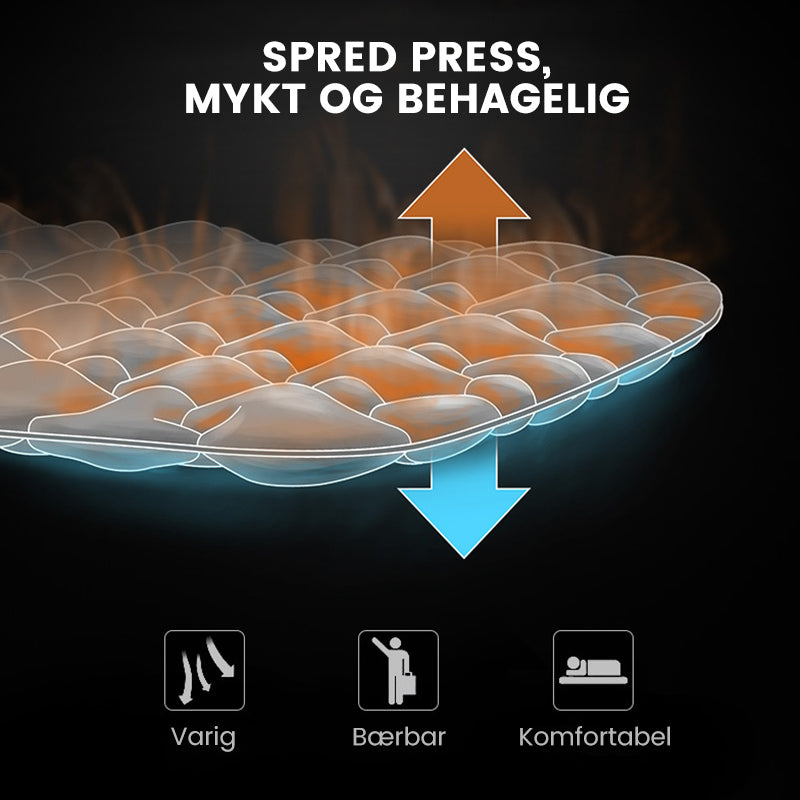"Blå luftmadrass för camping, vattentät och kompakt, idealisk för året-runt-äventyr och enkel att bära."