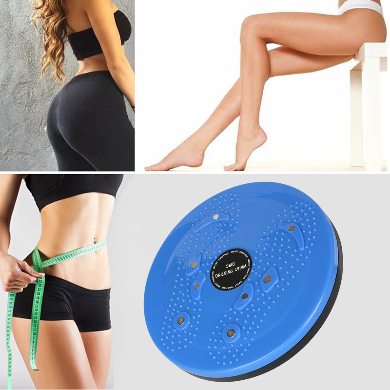 "Blå magnetisk midjetwist bräda för fitness, unisex design, förbättrar core träning och ger massage med magnetisk vridning."