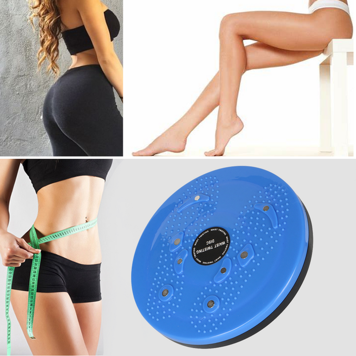 "Blå magnetisk midjetwist bräda för fitness, unisex design, förbättrar core träning och ger massage med magnetisk vridning."