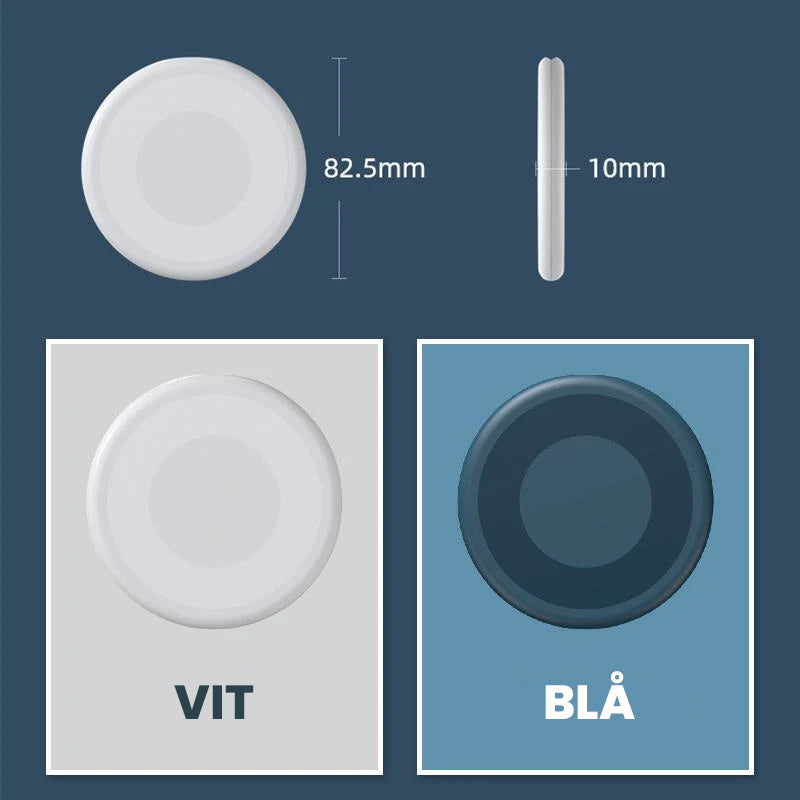 "Blå och vit 9-i-1 kabelfodral med utbytbara portar, smart förvaring och inbyggt telefonställ."