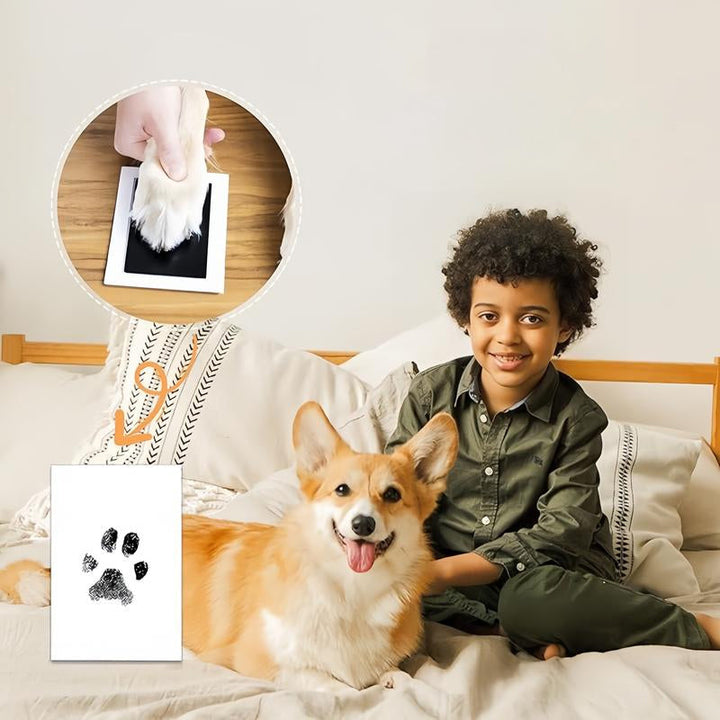 "Bläckfritt tassavtryckskit för husdjur, säker design, rent tryck, anpassat träram och kort för alla tassstorlekar"