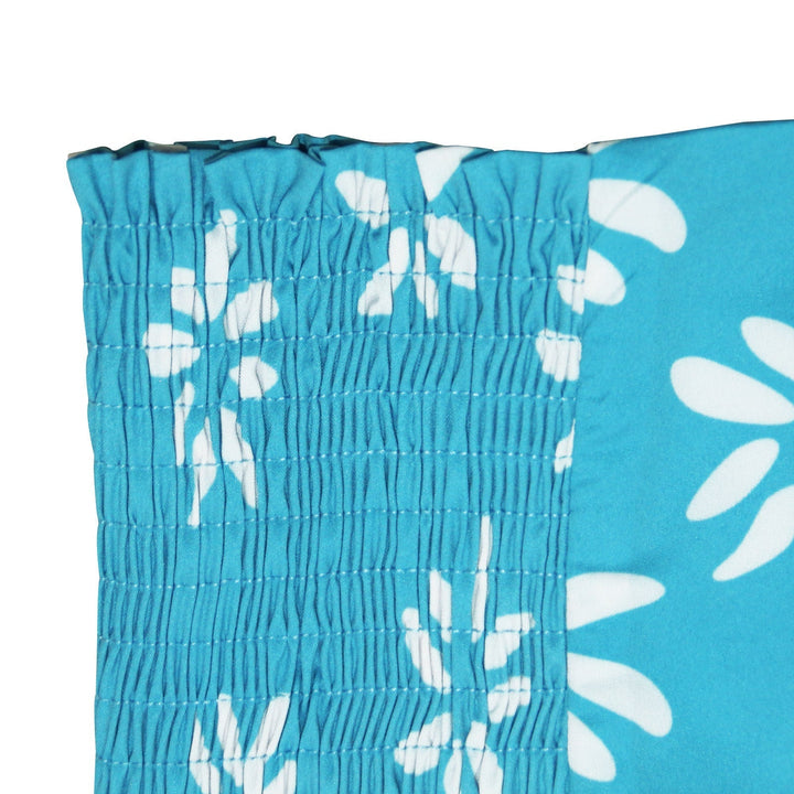 Blommiga vida byxor med elastisk midja för kvinnor, luftiga ben och färgglada blommönster, elegant och bekväm stil.