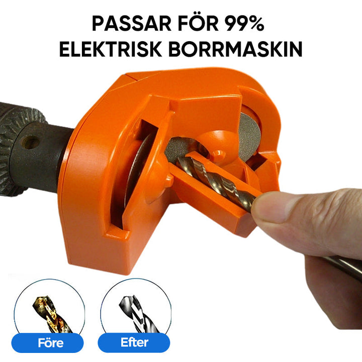 "Borrslipare med rostfri axel och diamantskiva för metall, plast och glasfiber, perfekt för precisionsarbete."