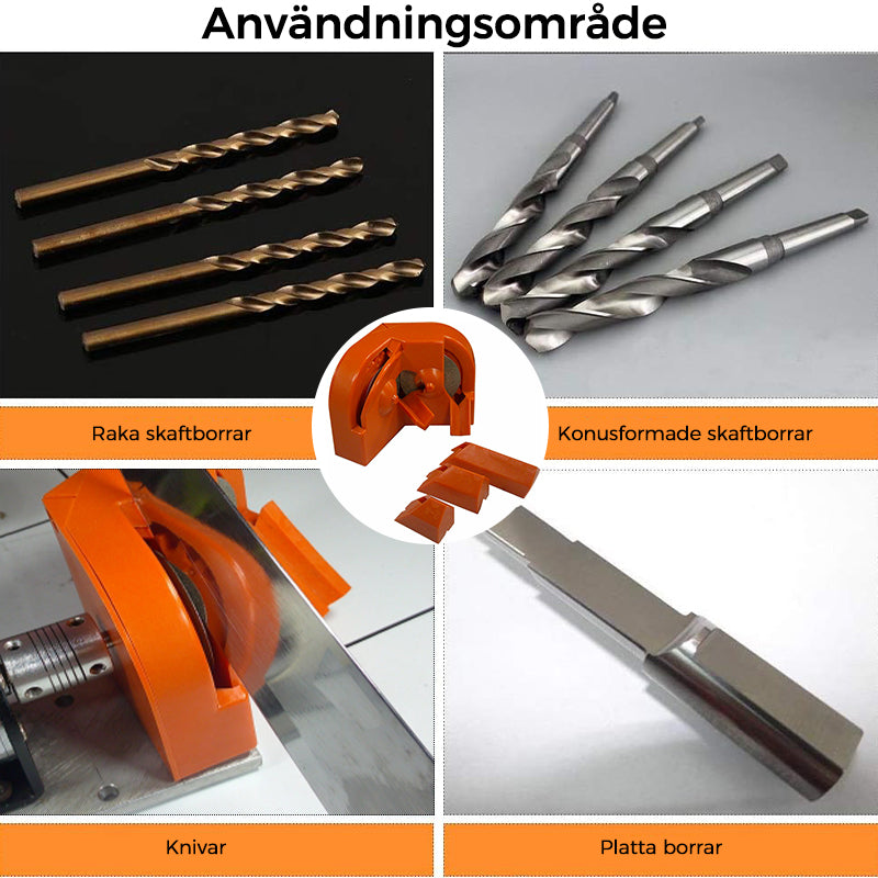 "Borrslipare med rostfri axel och diamantskiva för metall, plast och glasfiber, perfekt för precisionsarbete."