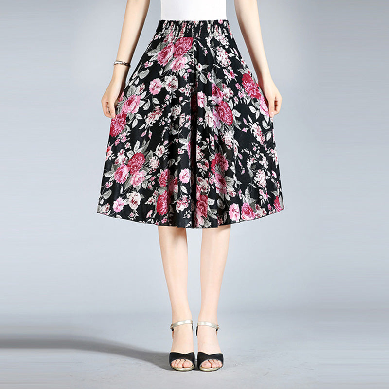 "Breda ben culottes i vintagestil, polyester, kvinnor; elegant byxdesign med avslappnad passform för sommarens garderob."