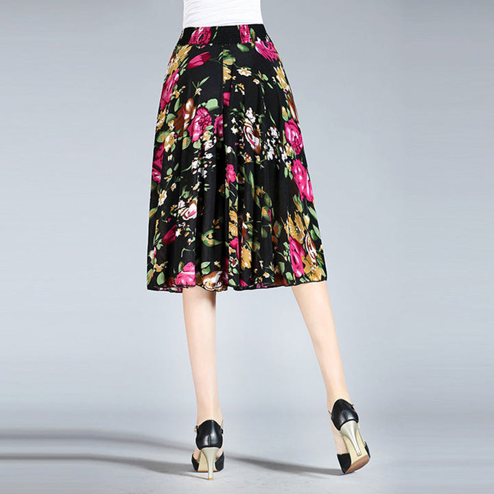 "Breda ben culottes i vintagestil, polyester, kvinnor; elegant byxdesign med avslappnad passform för sommarens garderob."