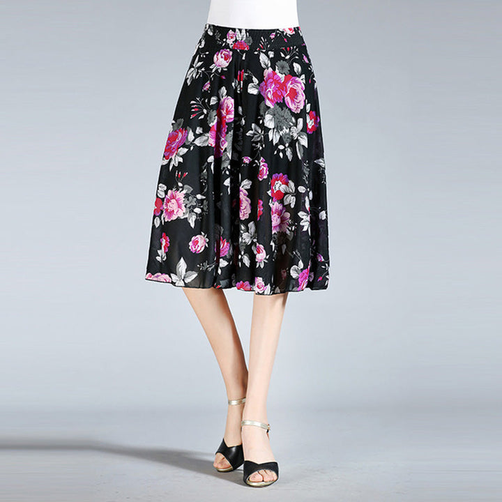 "Breda ben culottes i vintagestil, polyester, kvinnor; elegant byxdesign med avslappnad passform för sommarens garderob."