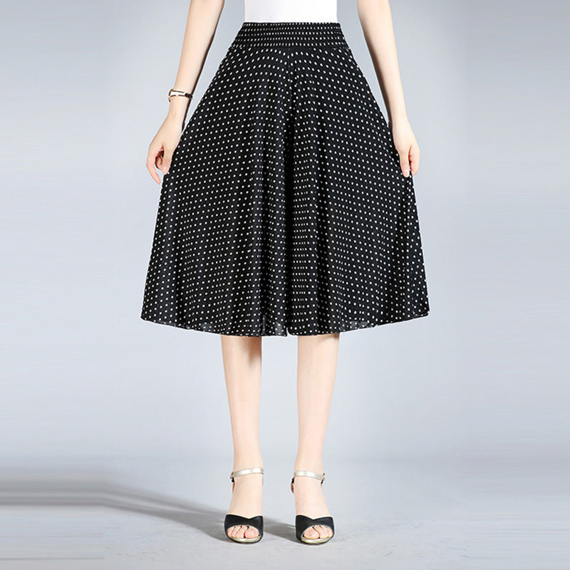 "Breda ben culottes i vintagestil, polyester, kvinnor; elegant byxdesign med avslappnad passform för sommarens garderob."
