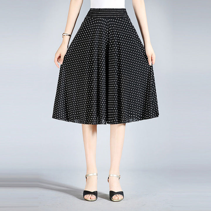 "Breda ben culottes i vintagestil, polyester, kvinnor; elegant byxdesign med avslappnad passform för sommarens garderob."