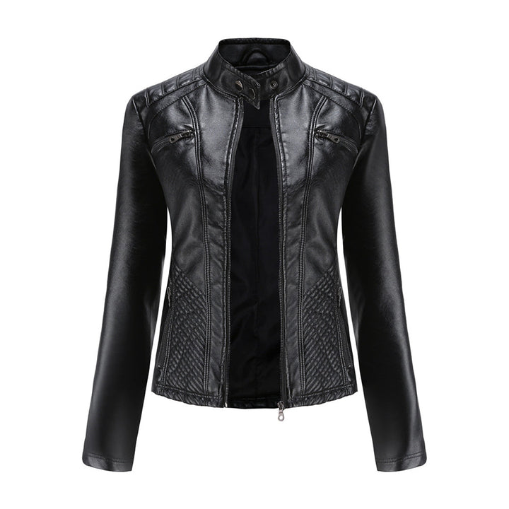Brun Damjacka Nova, elegant höstjacka i bikerstil. Mångsidig modejacka för kvinnor.