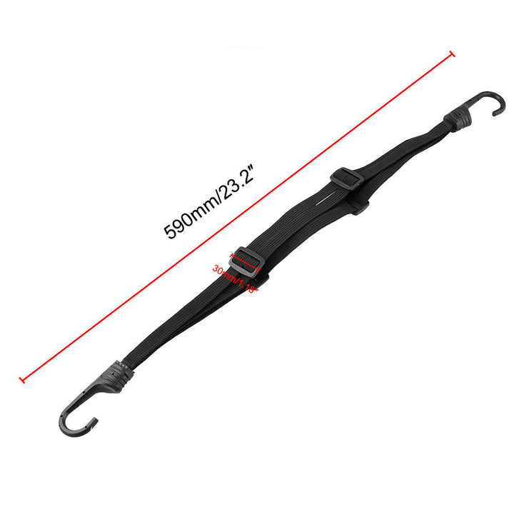 "Bungee-rem i slitstark svart nylon för motorcykelhjälm, säkerställer tryggt bagage under resor, 60 cm lång, med elastiska re
