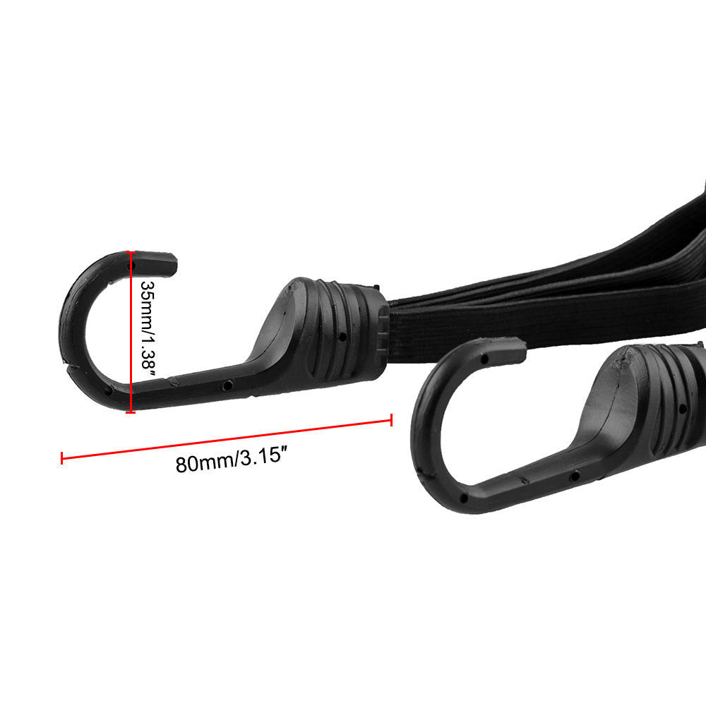 "Bungee-rem i slitstark svart nylon för motorcykelhjälm, säkerställer tryggt bagage under resor, 60 cm lång, med elastiska re