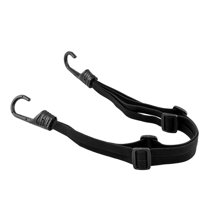 "Bungee-rem i slitstark svart nylon för motorcykelhjälm, säkerställer tryggt bagage under resor, 60 cm lång, med elastiska re