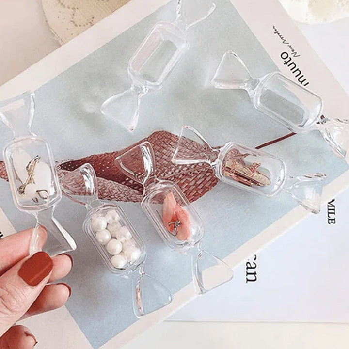 Candyformad smyckesask i rosa, elegant förvaring av smycken och accessoarer, kompakt och multifunktionell.