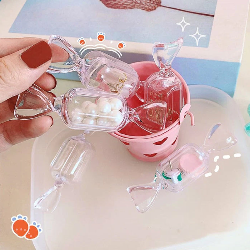 Candyformad smyckesask i rosa, elegant förvaring av smycken och accessoarer, kompakt och multifunktionell.