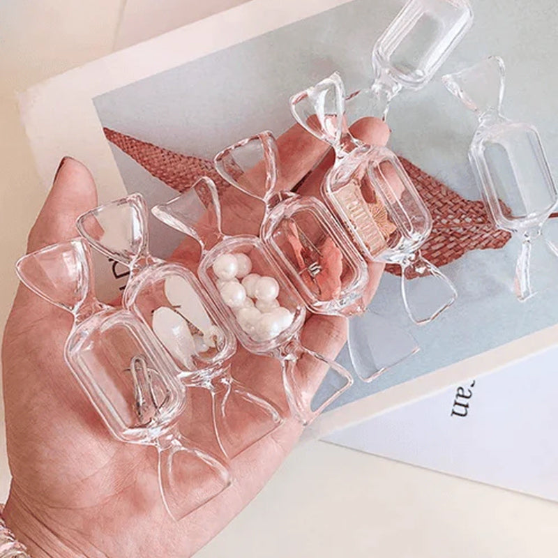 Candyformad smyckesask i rosa, elegant förvaring av smycken och accessoarer, kompakt och multifunktionell.