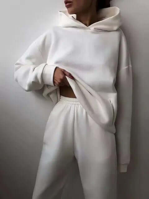 Tvådelad avslappnad lounge-set med oversized hoodie