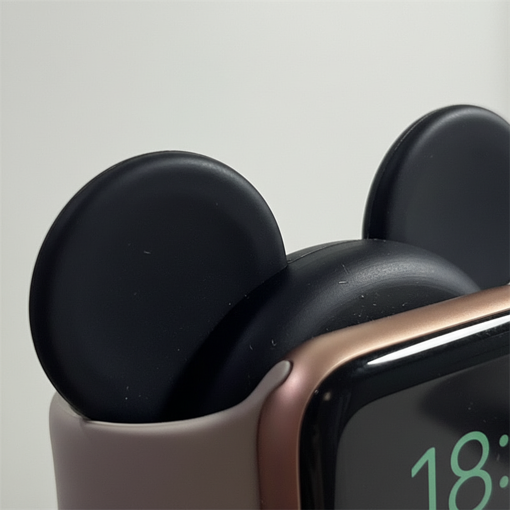 Resevänligt silikon laddställ med björndesign för Apple Watch. Praktiskt klocktillbehör & laddstation.