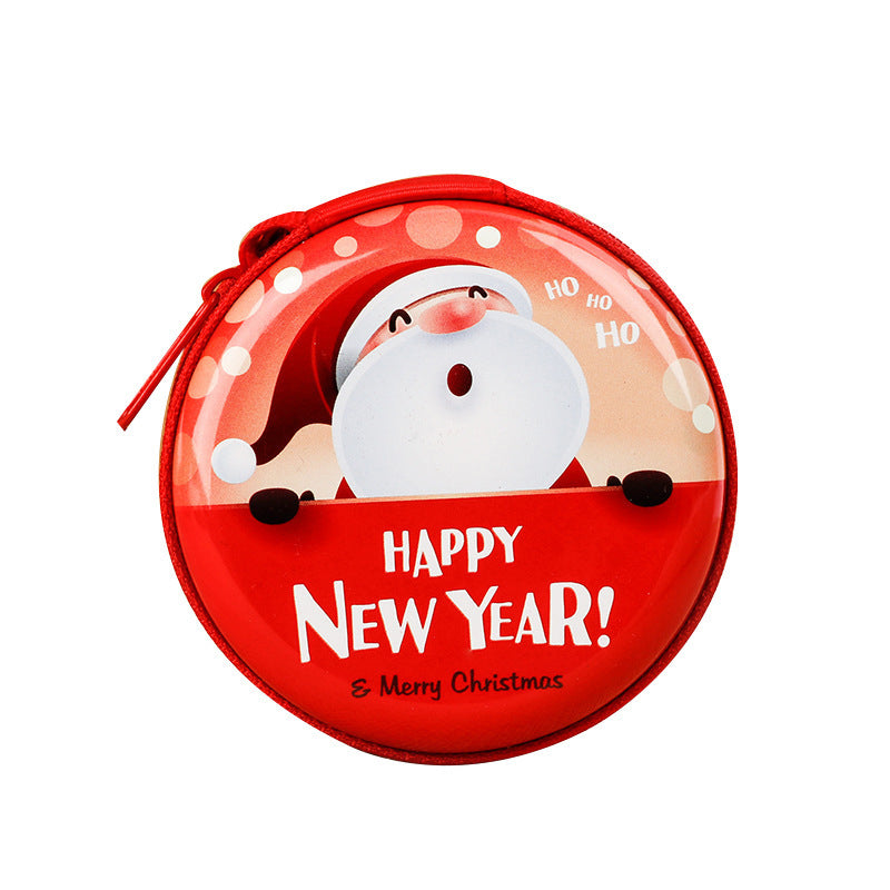 "Chic jul mini damplånbok i pengdesign, plåtmaterial med dragkedja, juldekoration och presentidé, 7x7x3,5 cm."